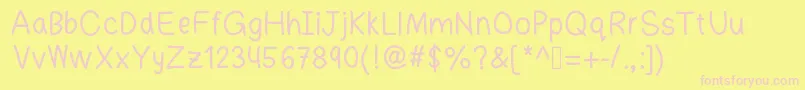 minsins Font – Pink Fonts on Yellow Background