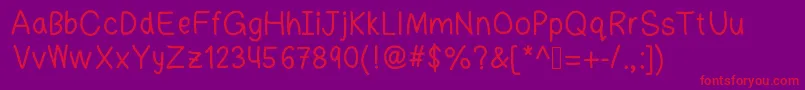 minsins Font – Red Fonts on Purple Background
