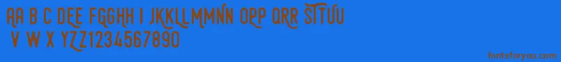 HamurzFreeVersion Font – Brown Fonts on Blue Background