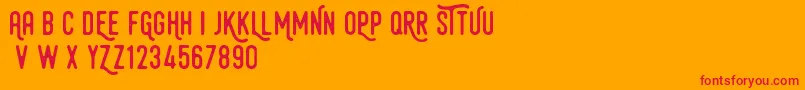 HamurzFreeVersion Font – Red Fonts on Orange Background