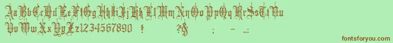 minster6 Font – Brown Fonts on Green Background