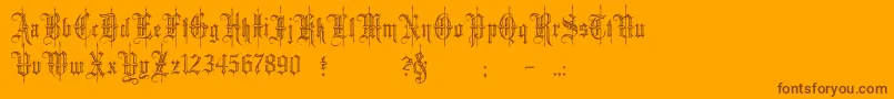 フォントminster6 – オレンジの背景に茶色のフォント