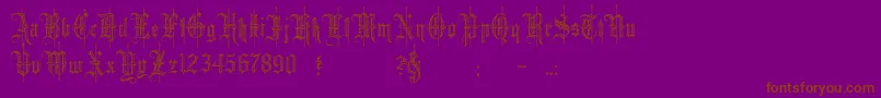 minster6 Font – Brown Fonts on Purple Background