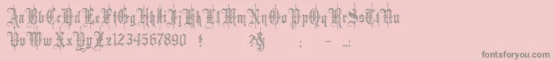 minster6 Font – Gray Fonts on Pink Background