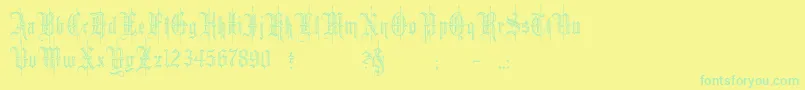 fuente minster6 – Fuentes Verdes Sobre Fondo Amarillo