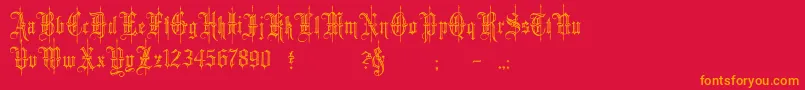 Шрифт minster6 – оранжевые шрифты на красном фоне