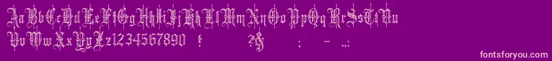 minster6 Font – Pink Fonts on Purple Background