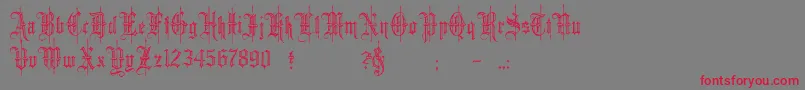 minster6 Font – Red Fonts on Gray Background