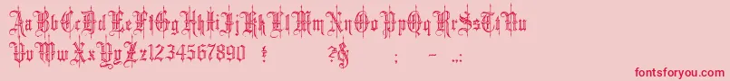 minster6 Font – Red Fonts on Pink Background
