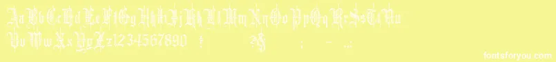minster6 Font – White Fonts on Yellow Background