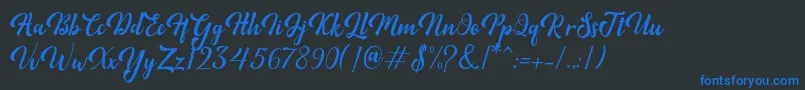 Minthas Font – Blue Fonts on Black Background