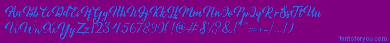 Minthas Font – Blue Fonts on Purple Background