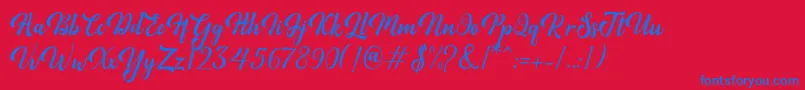 Minthas Font – Blue Fonts on Red Background