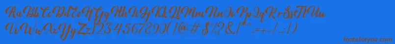 Minthas Font – Brown Fonts on Blue Background