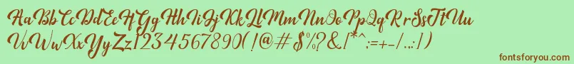 Minthas Font – Brown Fonts on Green Background