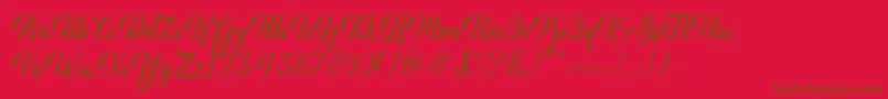 Minthas Font – Brown Fonts on Red Background
