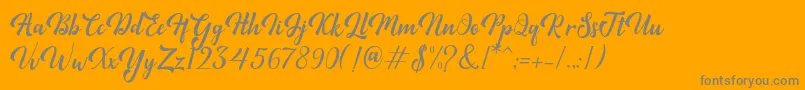 Minthas Font – Gray Fonts on Orange Background