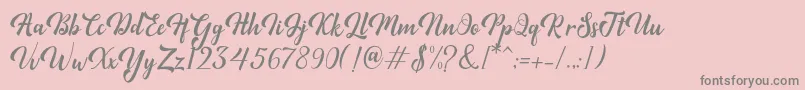 Minthas Font – Gray Fonts on Pink Background