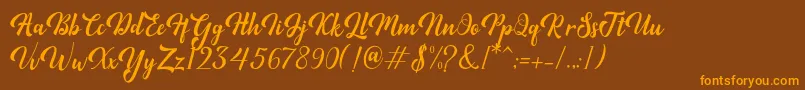 Minthas Font – Orange Fonts on Brown Background