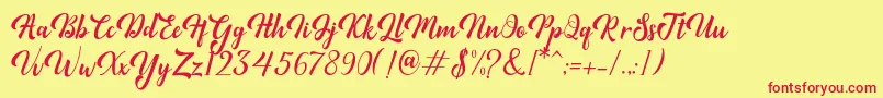 Minthas Font – Red Fonts on Yellow Background