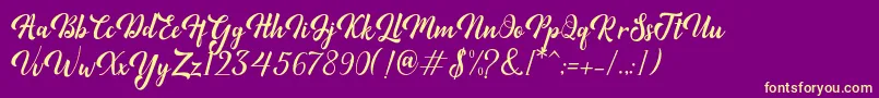Minthas Font – Yellow Fonts on Purple Background