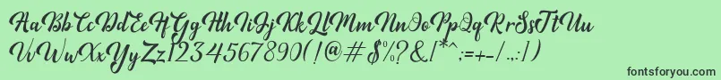 Minthas Font – Black Fonts on Green Background