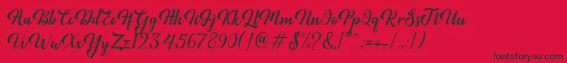 Minthas Font – Black Fonts on Red Background