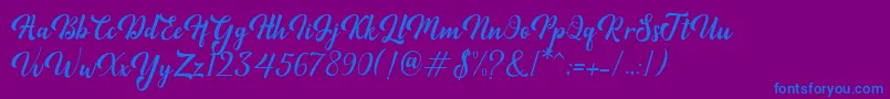 Minthas-Schriftart – Blaue Schriften auf violettem Hintergrund