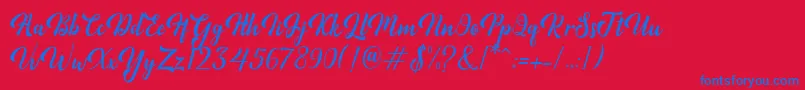 Minthas Font – Blue Fonts on Red Background