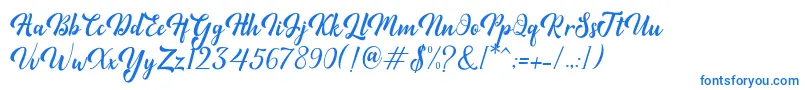 Minthas Font – Blue Fonts on White Background