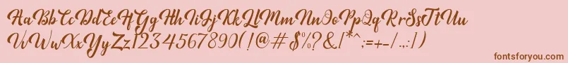 Minthas Font – Brown Fonts on Pink Background