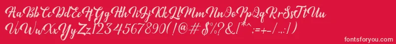 Minthas Font – Pink Fonts on Red Background
