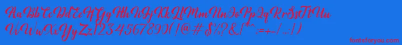 Minthas Font – Red Fonts on Blue Background