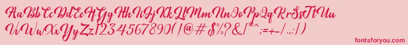 Minthas Font – Red Fonts on Pink Background