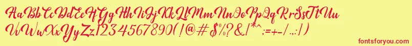 Minthas Font – Red Fonts on Yellow Background