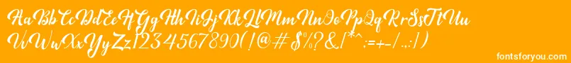 Minthas Font – White Fonts on Orange Background