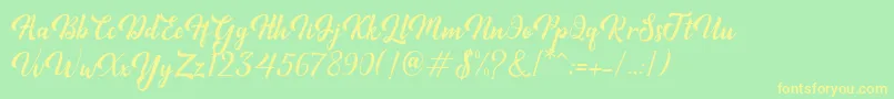 Minthas Font – Yellow Fonts on Green Background