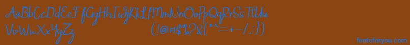 Mintlic Font – Blue Fonts on Brown Background