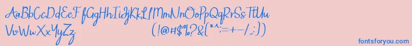 Mintlic Font – Blue Fonts on Pink Background