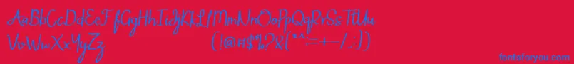 フォントMintlic – 赤い背景に青い文字