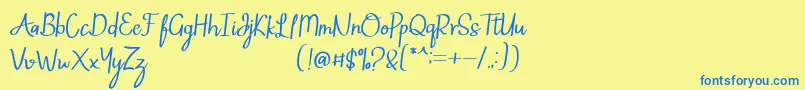 Mintlic Font – Blue Fonts on Yellow Background