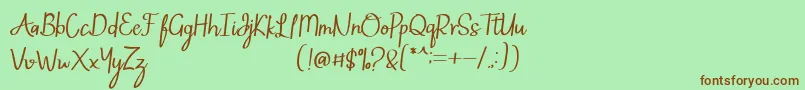 Шрифт Mintlic – коричневые шрифты на зелёном фоне