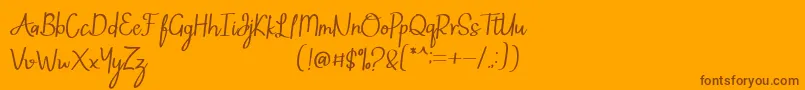 Mintlic-Schriftart – Braune Schriften auf orangefarbenem Hintergrund