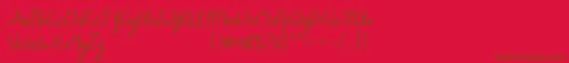 フォントMintlic – 赤い背景に茶色の文字