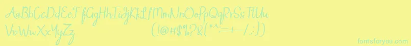 フォントMintlic – 黄色い背景に緑の文字