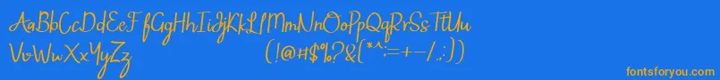 Mintlic Font – Orange Fonts on Blue Background