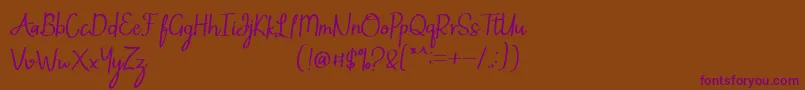 Mintlic Font – Purple Fonts on Brown Background
