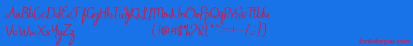フォントMintlic – 赤い文字の青い背景