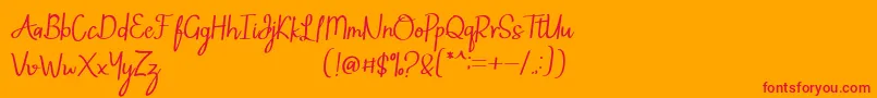 フォントMintlic – オレンジの背景に赤い文字