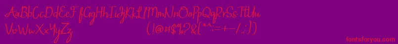 Mintlic-Schriftart – Rote Schriften auf violettem Hintergrund